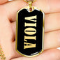 Viola v02 - 18k Gold Finished Luxury Dog Tag Necklace
