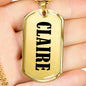 Claire v01 - 18k Gold Finished Luxury Dog Tag Necklace