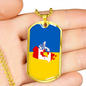 Ukrainian-Canadian - 18k Gold Finished Luxury Dog Tag Necklace