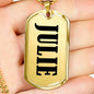 Julie v01 - 18k Gold Finished Luxury Dog Tag Necklace