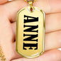 Anne v01 - 18k Gold Finished Luxury Dog Tag Necklace