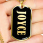 Joyce v02 - 18k Gold Finished Luxury Dog Tag Necklace