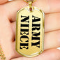 Army Niece - 18k Gold Finished Luxury Dog Tag Necklace