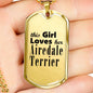 Airedale Terrier - 18k Gold Finished Luxury Dog Tag Necklace
