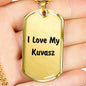 Love My Kuvasz v4 - 18k Gold Finished Luxury Dog Tag Necklace