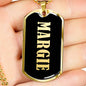 Margie v02 - 18k Gold Finished Luxury Dog Tag Necklace