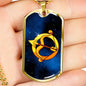 Zodiac Sign Sagittarius - 18k Gold Finished Luxury Dog Tag Necklace