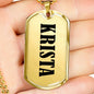 Krista v01 - 18k Gold Finished Luxury Dog Tag Necklace