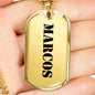 Marcos - 18k Gold Finished Luxury Dog Tag Necklace