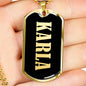 Karla v02 - 18k Gold Finished Luxury Dog Tag Necklace