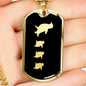 Mama Penguin With 3 Chicks v2 - 18k Gold Finished Luxury Dog Tag Necklace