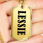 Lessie v01 - 18k Gold Finished Luxury Dog Tag Necklace