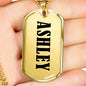 Ashley v01 - 18k Gold Finished Luxury Dog Tag Necklace