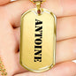 Antoine - 18k Gold Finished Luxury Dog Tag Necklace