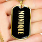 Monique v02 - 18k Gold Finished Luxury Dog Tag Necklace