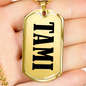 Tami v01 - 18k Gold Finished Luxury Dog Tag Necklace