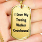 Love My Treeing Walker Coonhound v4 - 18k Gold Finished Luxury Dog Tag Necklace