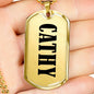 Cathy v01 - 18k Gold Finished Luxury Dog Tag Necklace