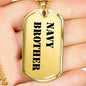 Navy Brother - 18k Gold Finished Luxury Dog Tag Necklace