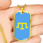 Tamga of Crimean Tatar Giray Dynasty - 18k Gold Finished Luxury Dog Tag Necklace