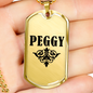 Peggy v01a - 18k Gold Finished Luxury Dog Tag Necklace