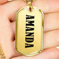 Amanda v01 - 18k Gold Finished Luxury Dog Tag Necklace