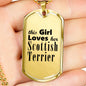 Scottish Terrier - 18k Gold Finished Luxury Dog Tag Necklace