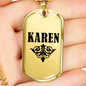Karen v01a - 18k Gold Finished Luxury Dog Tag Necklace