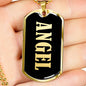 Angel v02 - 18k Gold Finished Luxury Dog Tag Necklace