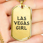 Las Vegas Girl - 18k Gold Finished Luxury Dog Tag Necklace