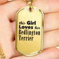 Bedlington Terrier - 18k Gold Finished Luxury Dog Tag Necklace