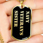 Navy Veteran's Sister v2 - 18k Gold Finished Luxury Dog Tag Necklace