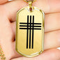 Stylized Cross - 18k Gold Finished Luxury Dog Tag Necklace