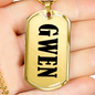 Gwen v01 - 18k Gold Finished Luxury Dog Tag Necklace