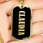 Claudia v02 - 18k Gold Finished Luxury Dog Tag Necklace