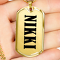 Nikki v01 - 18k Gold Finished Luxury Dog Tag Necklace