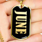 June v02 - 18k Gold Finished Luxury Dog Tag Necklace