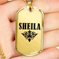 Sheila v01a - 18k Gold Finished Luxury Dog Tag Necklace