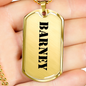 Barney - 18k Gold Finished Luxury Dog Tag Necklace