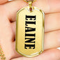 Elaine v01 - 18k Gold Finished Luxury Dog Tag Necklace