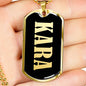 Kara v02 - 18k Gold Finished Luxury Dog Tag Necklace