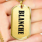Blanche v01 - 18k Gold Finished Luxury Dog Tag Necklace