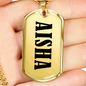 Aisha v01 - 18k Gold Finished Luxury Dog Tag Necklace