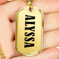 Alyssa v01 - 18k Gold Finished Luxury Dog Tag Necklace