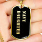 Navy Daughter v2 - 18k Gold Finished Luxury Dog Tag Necklace