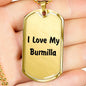 Love My Burmilla - 18k Gold Finished Luxury Dog Tag Necklace