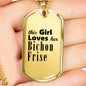 Bichon Frise - 18k Gold Finished Luxury Dog Tag Necklace