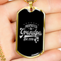Promoted To Grandpa 2018 - 18k Gold Finished Luxury Dog Tag Necklace