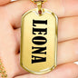 Leona v01 - 18k Gold Finished Luxury Dog Tag Necklace