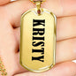 Kristy v01 - 18k Gold Finished Luxury Dog Tag Necklace